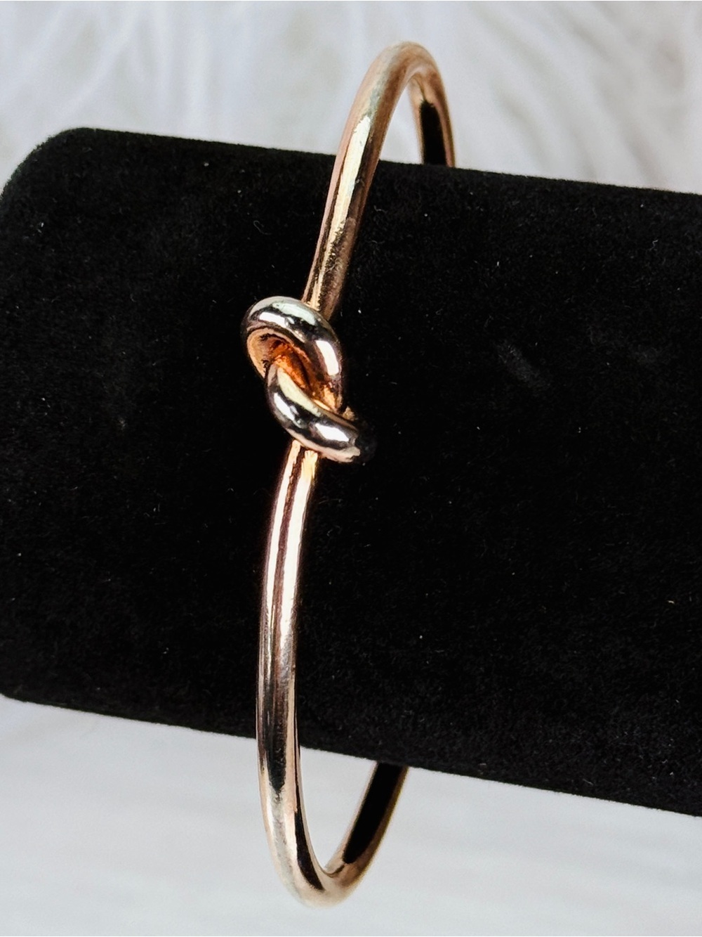 Vintage aged gold-ish coppertone minimalist knot cuff bracelet